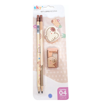 KIT ESCOLAR MORANGUINHO 4 PCS - MO1206 - UN - SKYPAPER