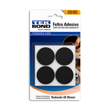 FELTRO ADESIVO TEKBOND REDONDO PRETO 35MM