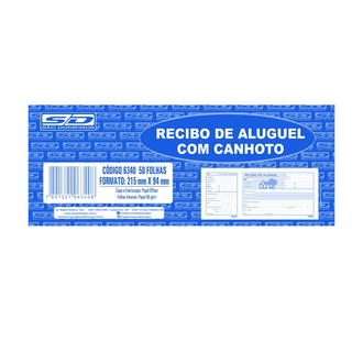 RECIBO DE ALUGUEL COM CANHOTO 50 FOLHAS 215X94MM - 10050 - UN - SAO DOMINGOS