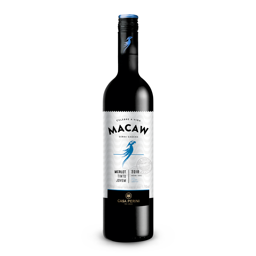 VINHO TINTO DEMI-SEC MERLOT (750ML)-MACAW