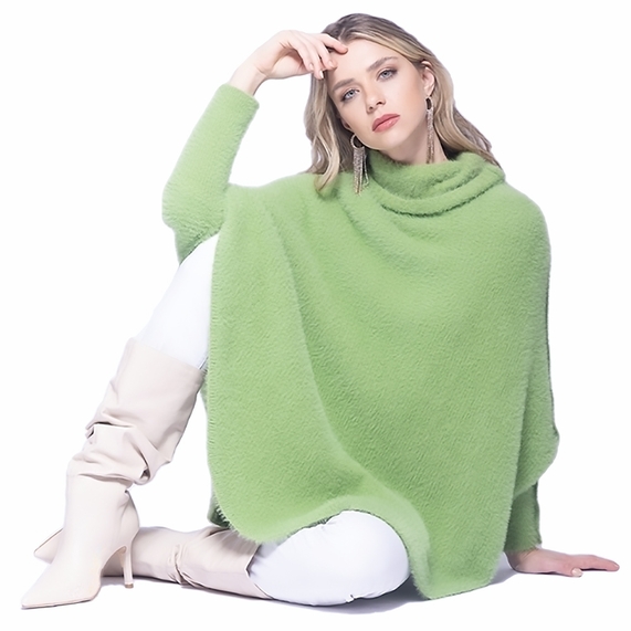 PONCHO FEMININO VERDE PADRÃO
