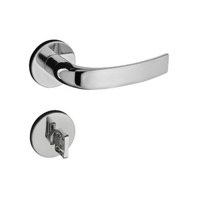 FECHADURA PADO COPA 40 mm ROSETA REDONDA Cilindro: 55 mm Ref: 962-80 Acabamento: Cromado (CR). Aplicação: Banheiro