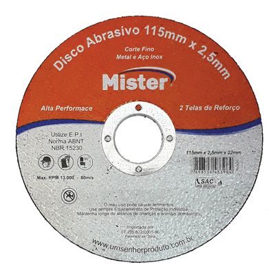 DISCO CORTE MET MISTER 4,5(115x2,5x22)
