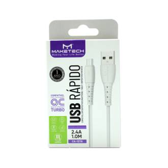CABO USB - MICRO USB 1M - 2.4 CA-127A - BRANCO - UN - MAKETECH