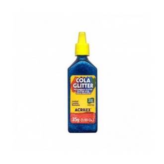COLA COLORIDA C/GLITER 23G - AZUL - CX 12 - ACRILEX
