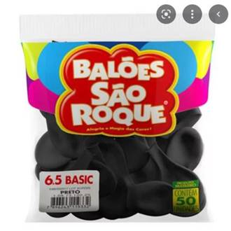 BALAO 6,5 LISO BASIC C/50  - PRETO - UN - SAO ROQUE