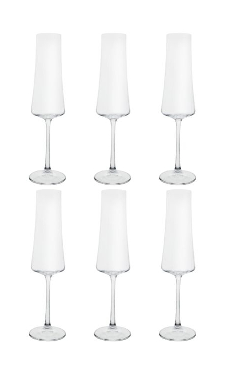 Conjunto 6 Taças de Cristal Ecológico Bohemia Xtra para Espumante 210ml