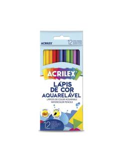 LAPIS DE COR AQUARELAVEL 12 CORES - C/PINCEL - C/12 - UN - ACRILEX