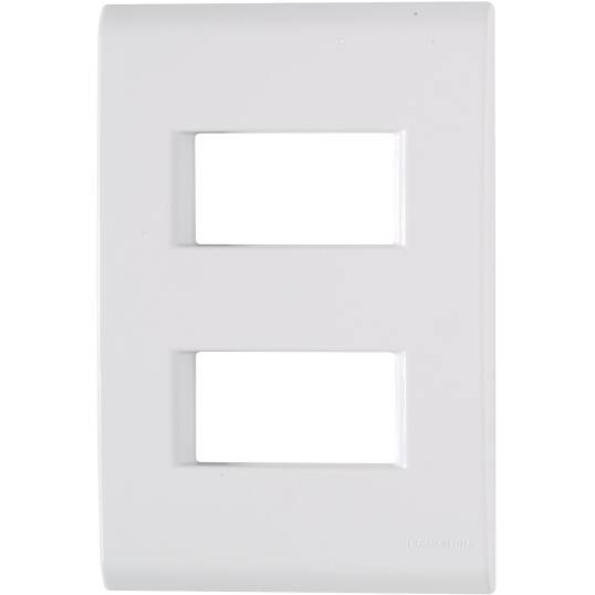 PLACA TRAMONTINA LINHA LIZ 4X2 2 POSTOS HORIZONTAIS REF. 57106/006 BRANCO