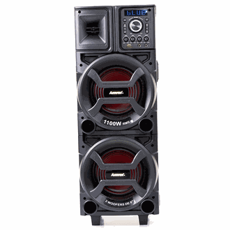 CAIXA DE SOM BT 1100W PORTATIL - ACA 1101 DUPLO 8 - PRETO - UN - AMVOX