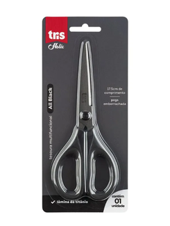 TESOURA AÇO INOX 17,5CM 911032 - HOLIC ALL BLACK - UN - TRIS