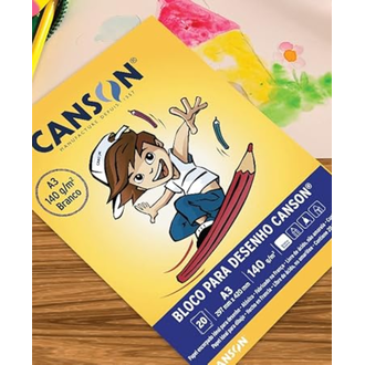 BLOCO DESENHO A4 40FL - 140G - 66667087 - BRANCO - PCT 5 - CANSON
