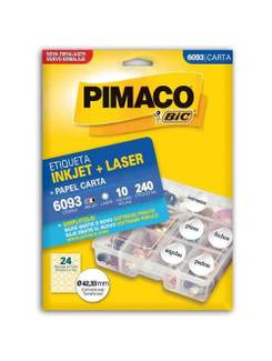 ETIQ INKJET/LASER CARTA 10FL REDONDA - 6093 - 42,33 - UN - PIMACO