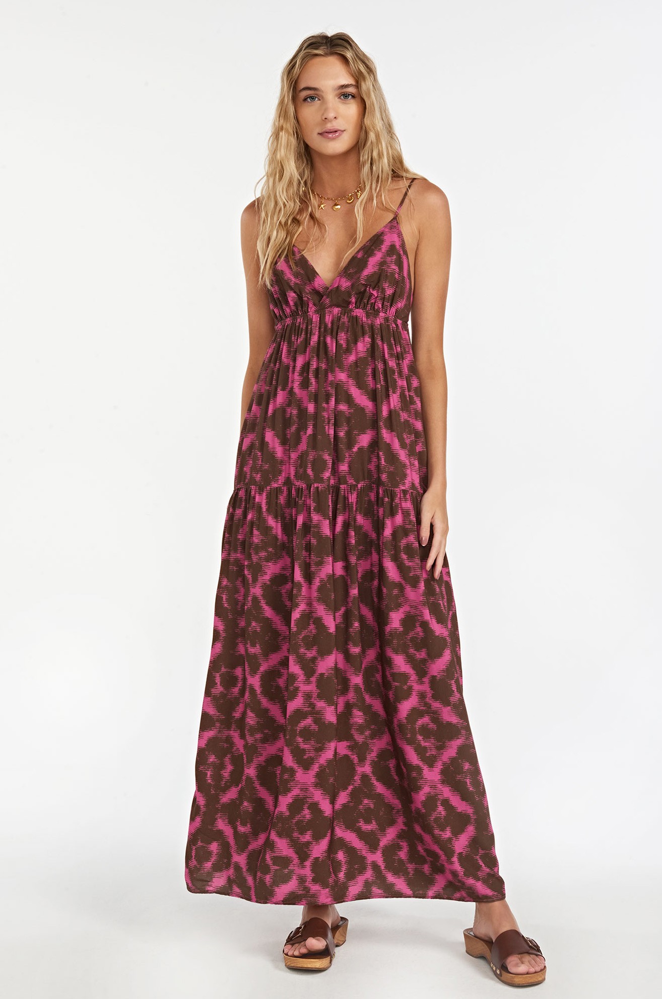 Vestido pilar ikat brown