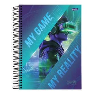 CADERNO UNIV CAPA DURA 10X1 160FLS - PLAYER 1 - UN - JANDAIA