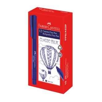 CANETA FINE PEN 0,4MM - COLORS - AZUL ESC - CX 12 - FABER