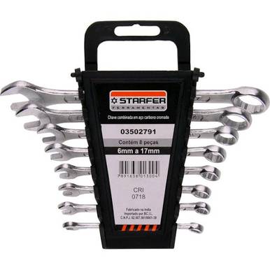 JOGO DE CHAVE COMBINADA STARFER 8 PEÇAS REF. 3502791