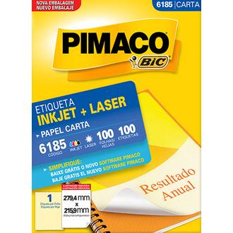 ETIQ INKJET/LASER CARTA 100FL 6185 - 279X215 - UN - PIMACO