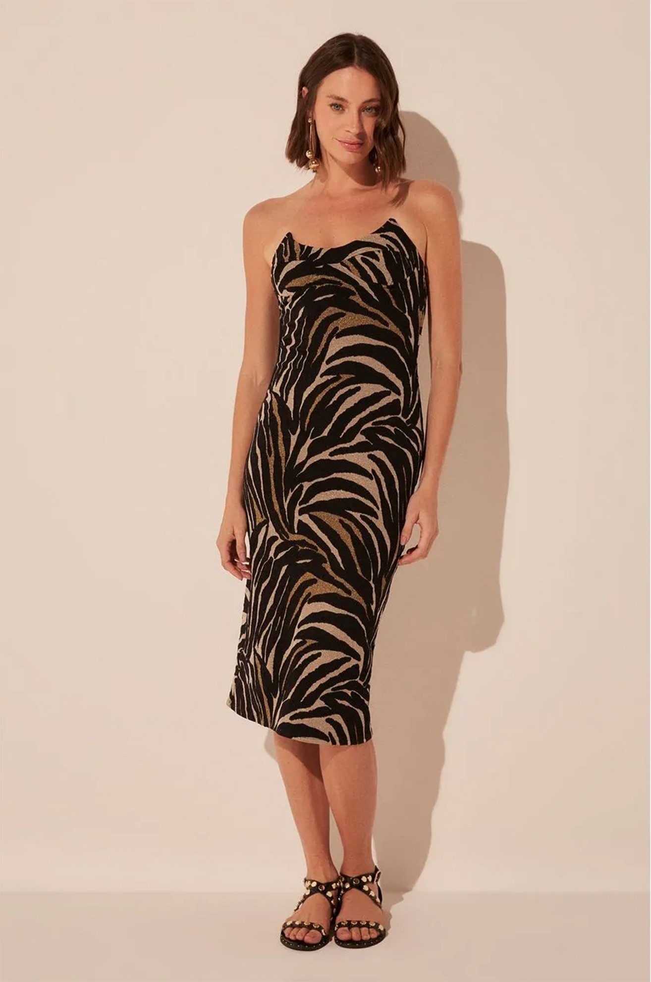 Vestido midi tigrado