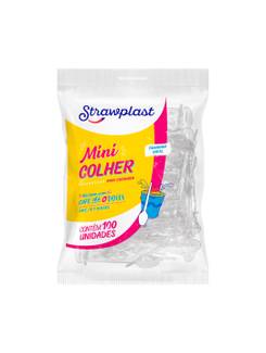 MINI COLHER DESCARTAVEL C/100 - CRISTAL - UN - STRAWPLAST
