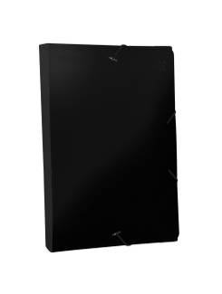 PASTA ELASTICO PLASTICA 2CM OFICIO - 502PP ALL BLACK - PRETO - UN - DAC