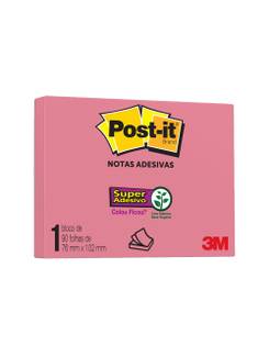 POST IT NOTAS ADESIVA 657 90F - 76X102 - PINK - UN - 3M