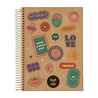 CADERNO COLEGIAL CAPA DURA 1X1 80FLS - 72923-26 - KRAFT COLOR - UN - JANDAIA