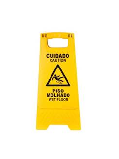 PLACA PLASTICA SINALIZADORA "PISO MOLHADO" - UN - NOBRE