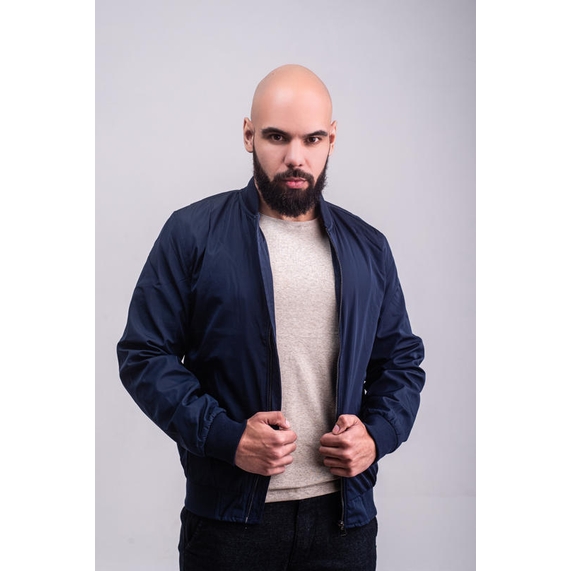 JAQUETA MASCULINA NYLON MARINHO PADRÃO