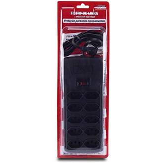 FILTRO DE LINHA 10 TOMADAS BIVOLT  673 - PRETO - UN - FORCE LINE