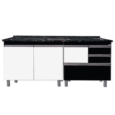 GABINETE COLISEU PARA COZINHA 1,44 M RORATO PRETO 01-TP