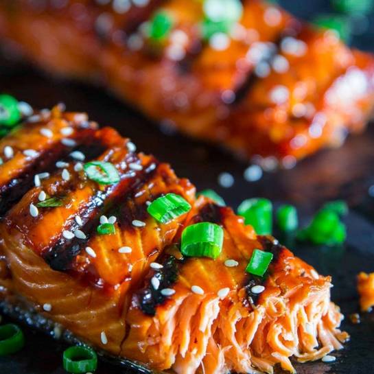 Salmão teriyaki