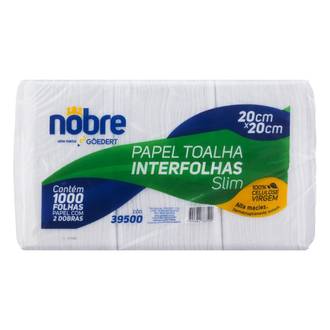 PAPEL TOALHA INTERFOLHADO 20X20CM - 100% CELULOSE - C/1000 - UN - NOBRE