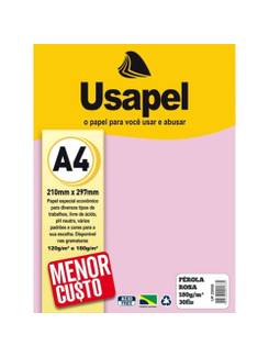 PAPEL PEROLA 180G 30FL A4 25056 - ROSA - UN - USAPEL