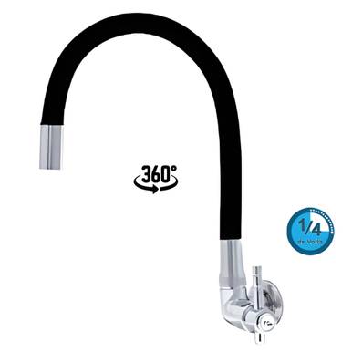 TORNEIRA PARA PIA PIM BICA MÓVEL FLEXÍVEL PAREDE C37 4999 PRETO