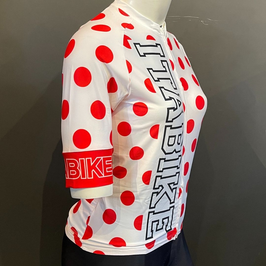 Camisa Itabike Ride Cycle Wear Feminina Branco E Vermelho
