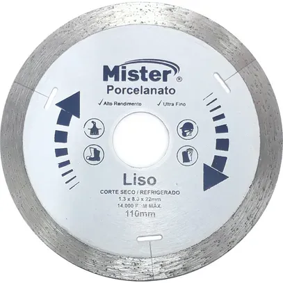 DISCO DIAMANTADO PORC MISTER 110mm EXTRA FINO LISO