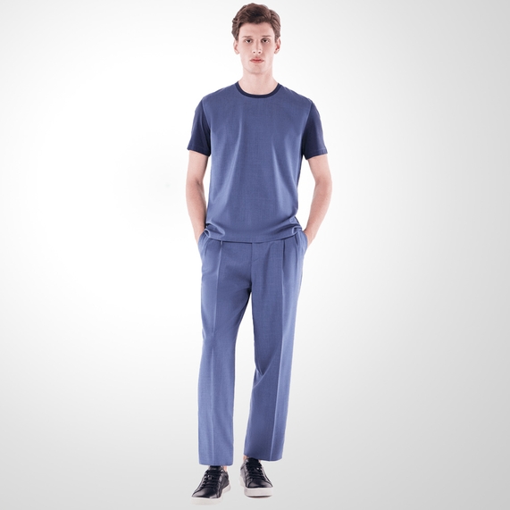 CAMISETA MASCULINA RICARDO ALMEIDA RECORTE TAILOR AIR AZUL