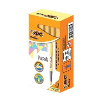 MARCA TEXTO BRITE LINER PASTEL  - AMARELO - CX 12 - BIC