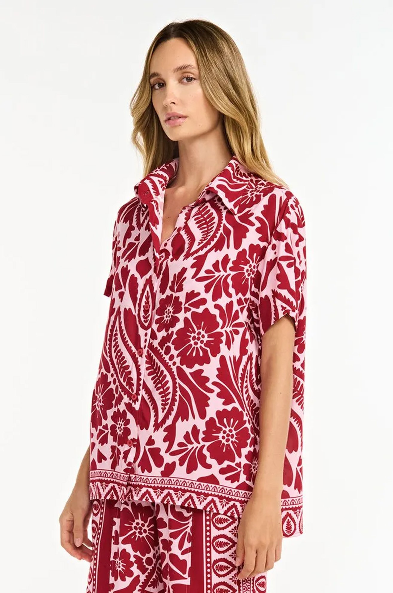 Camisa square floral amalfi
