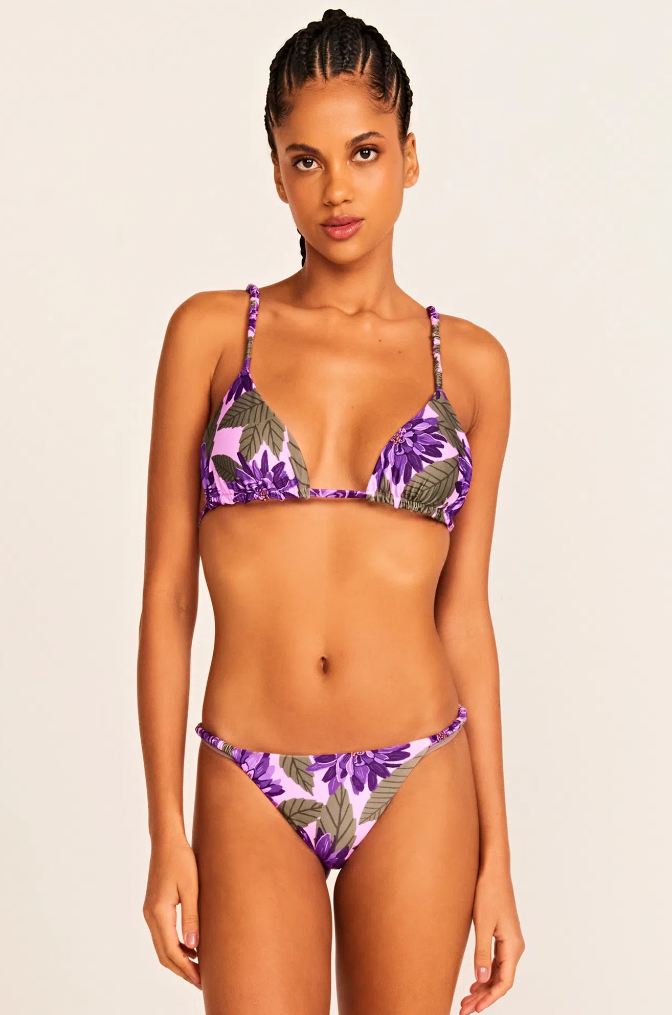 Calcinha aries floral purple