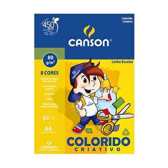 PAPEL CRIATIVO 80G A4 32FL - 8 CORES  - UN - CANSON