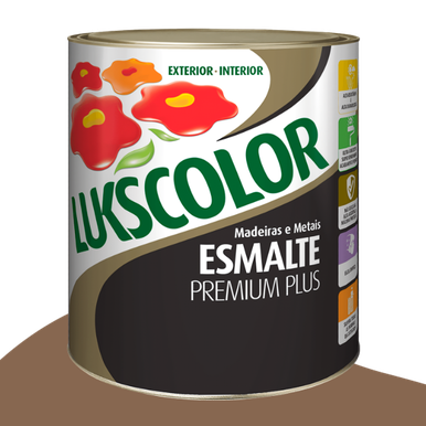 ESMALTE SINTÉTICO LUKSCOLOR BASE SOLVENTE ALTO BRILHO CONHAQUE 0.9L