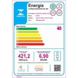 AR SPLIT HW INVERTER 12K BTU 38AFVCI12M8-42AFVCI12M8/127V - BRANCO - UN - SPRINGER MIDEA
