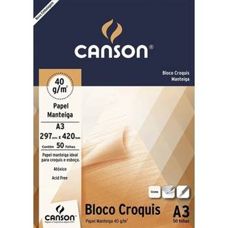 BLOCO CROQUIS 40G A3 50FL  - UN - CANSON