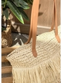 BOLSA DE PALHA COM FRANJAS EM CAMADAS OFF WHITE - 2