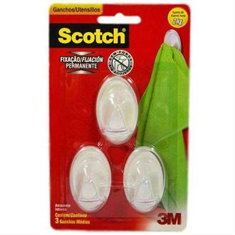 GANCHO ADESIVO SCOTCH TRANSPARENTE - MED - UN - 3M