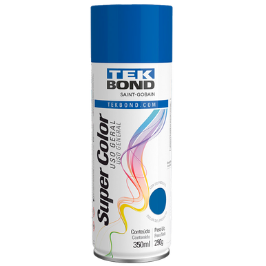 SPRAY TEKBOND SUPER COLOR ACABAMENTO BRILHANTE AZUL ESCURO 350ML