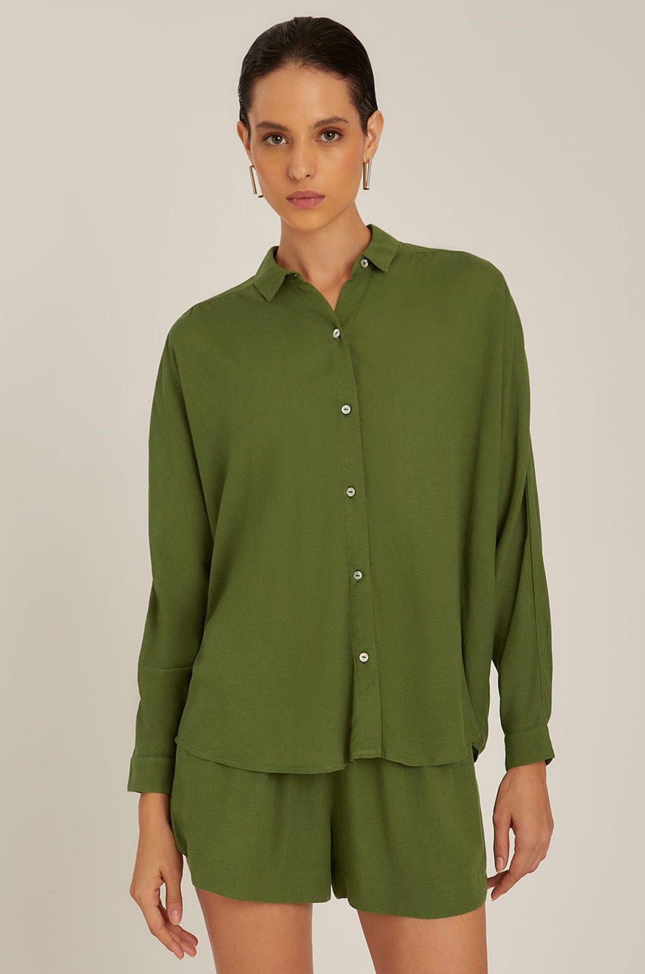 Camisa pala franzida cacto