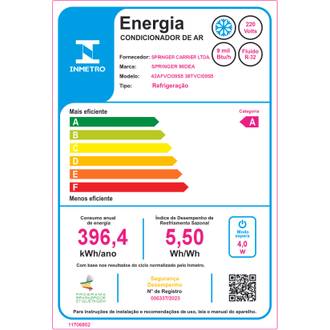 AR CONDICIONADO SPLIT HW INVERTER AIRVOLUTION CONNECT 9000 BTUS FRIO 220V  - BRANCO - UN - SPRINGER MIDEA